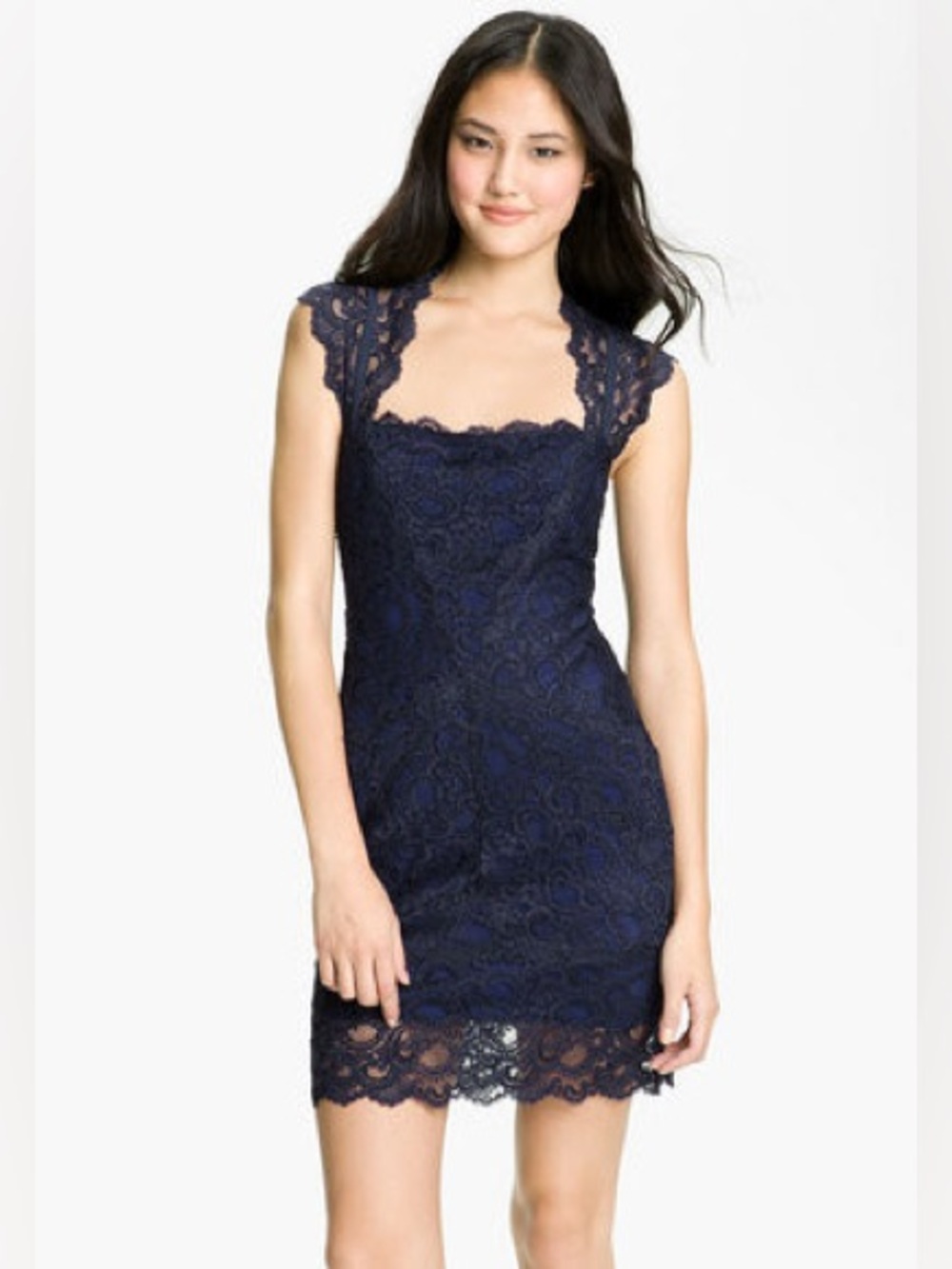 Nicole Miller Eva Stretch‎ Lace Cocktail Dress.
